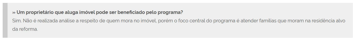 Dúvidas sobre o Reforma Casa Brasil por Reprodução