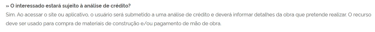 Dúvidas sobre o Reforma Casa Brasil por Reprodução