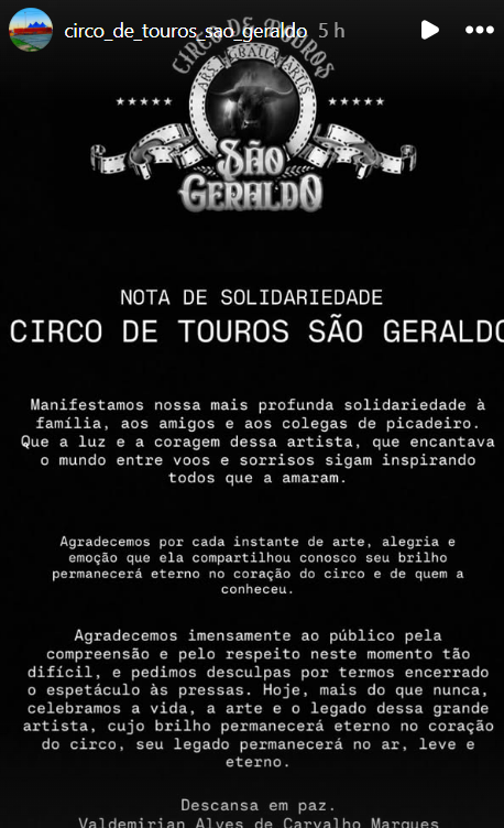 Trapezista baiana de 28 anos morre durante apresentação de circo por Reprodução