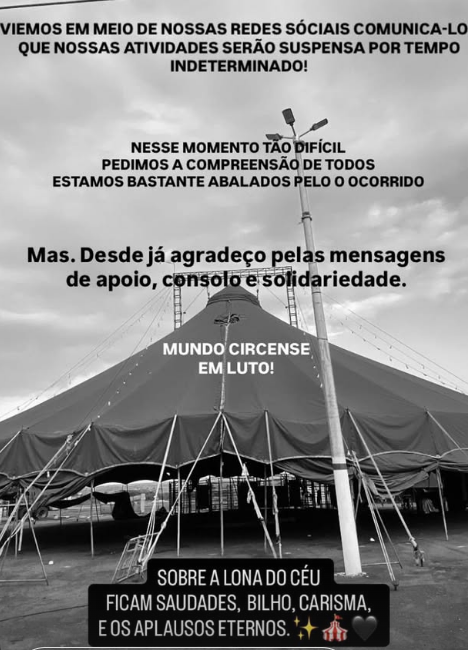 Trapezista baiana de 28 anos morre durante apresentação de circo por Reprodução