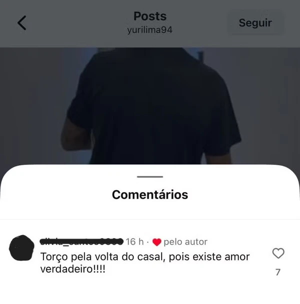 Yuri Lima curtiu comentário sobre volta com IZA por Reprodução