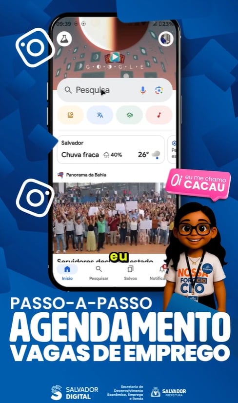 Acesse o site pelo Google no seu celular por Reprodução