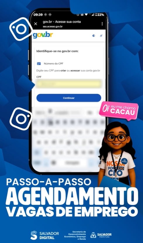 E faça login com sua conta Gov.br por Reprodução