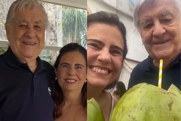 Mayara Magri com Lauro César Muniz por Reprodução
