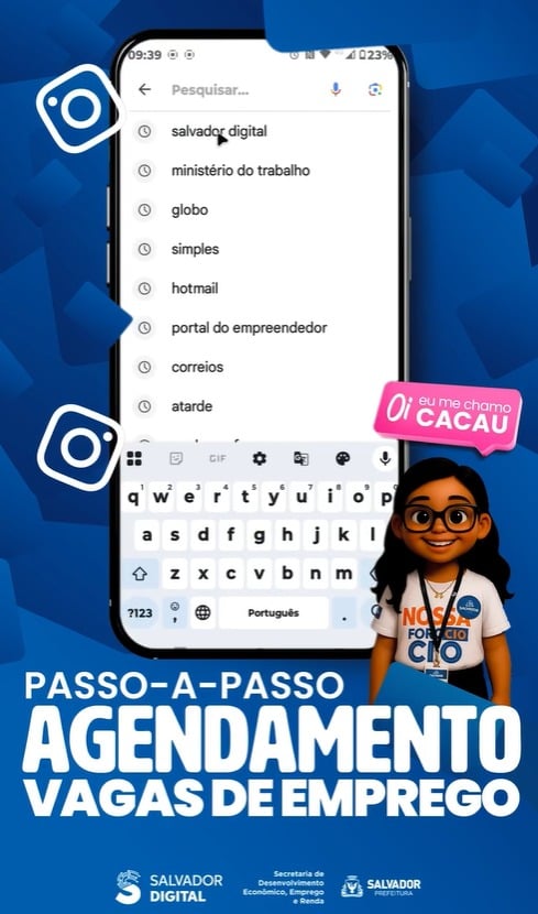 Ao acessar pelo Google, busque 'Salvador Digital' por Reprodução