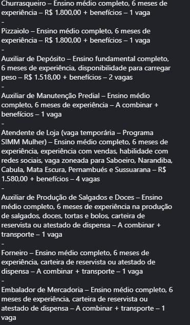 Veja vagas disponíveis por Reprodução