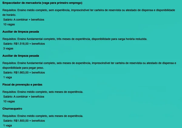 Veja todas as vagas por Reprodução