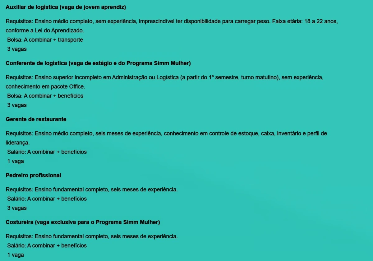 Veja todas as vagas por Reprodução