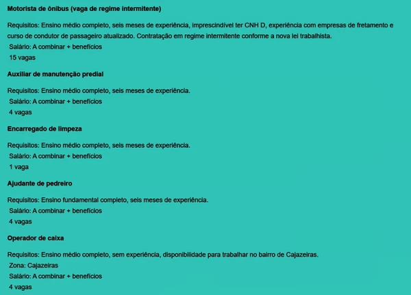 Veja todas as vagas por Reprodução