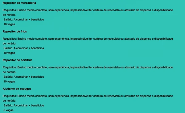 Veja todas as vagas por Reprodução