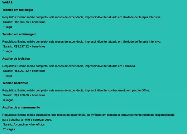 Veja todas as vagas por Reprodução
