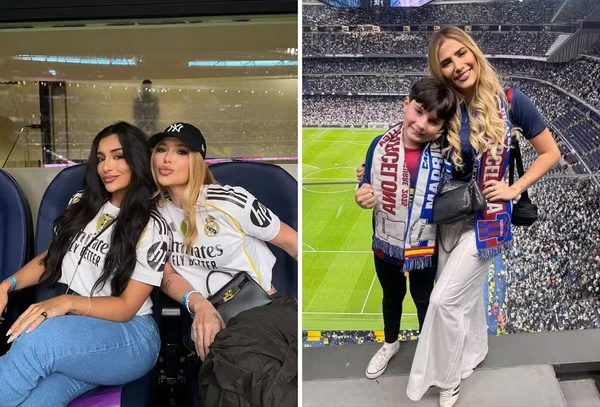 Virginia Fonseca torcendo pelo Real Madrid e Jéssica Beatriz Costa na torcida pelo Barcelona por Reprodução/Instagram