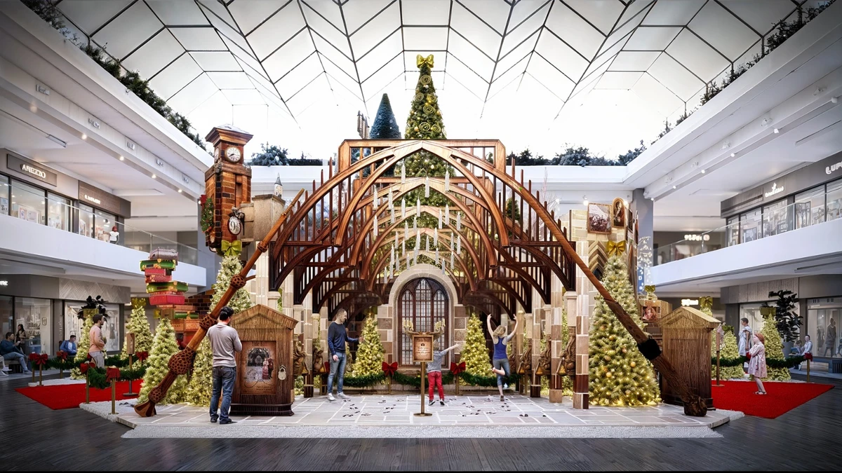 Decoração natalina do Shopping Paralela terá o tema de Hogwarts por Divulgação