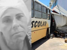 Imagem - Mulher morre após ônibus escolar bater em trailer, moto e três carros no interior da Bahia