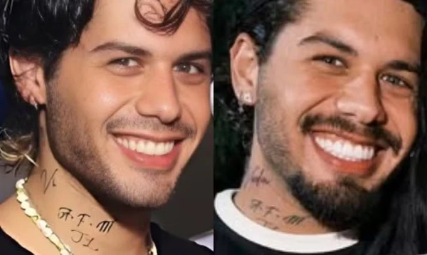 Antes e depois da tatuagem de Zé Felipe por Reprodução/Instagram