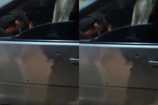 Carro ficou com as marcas dos tiros