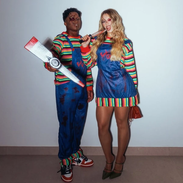 Gabriely Miranda e Endrick fantasiados para o Halloween de Virginia e Vini Jr. por Reprodução/Instagram