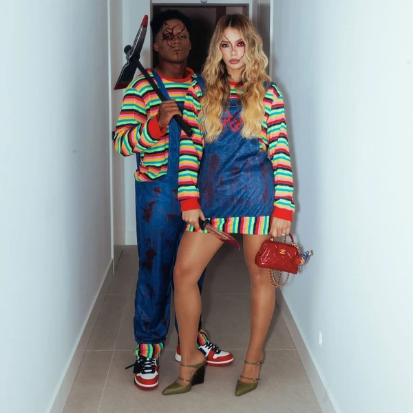 Gabriely Miranda e Endrick fantasiados para o Halloween de Virginia e Vini Jr. por Reprodução/Instagram