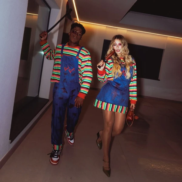 Gabriely Miranda e Endrick fantasiados para o Halloween de Virginia e Vini Jr. por Reprodução/Instagram