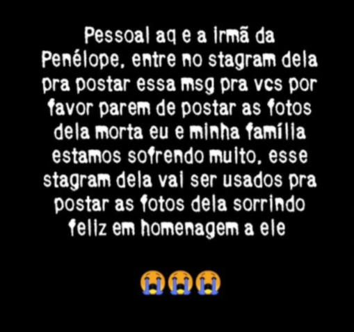Irmã de Japinha do CV fez pedido nas redes sociais por Reprodução