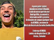 Imagem - Ator baiano pede doações de sangue para mãe internada com tumor no cérebro