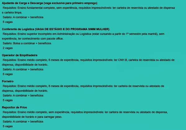 Confira vagas por Reprodução