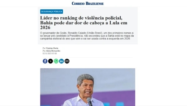 Reprodução de reportagem do Correio Braziliense