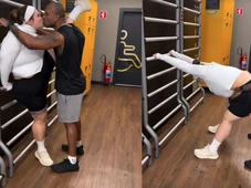 Imagem - Thais Carla surpreende com flexibilidade ao lado do esposo na academia: ‘Beijinho do alongamento’