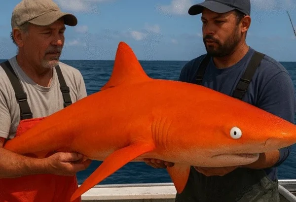 Tubarão laranja encontrado no Caribe por Reprodução