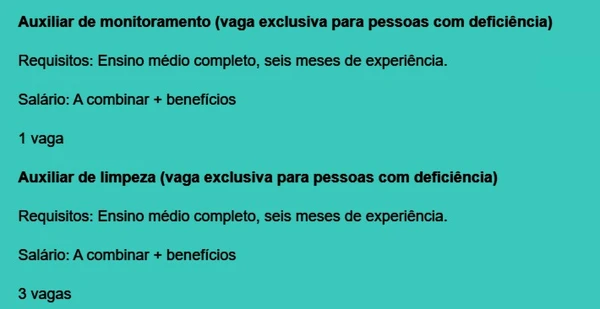 Veja vagas disponíveis por Reprodução