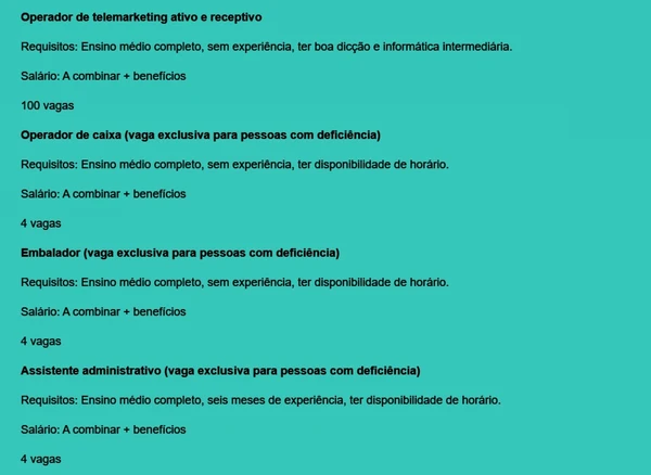 Veja vagas disponíveis por Reprodução