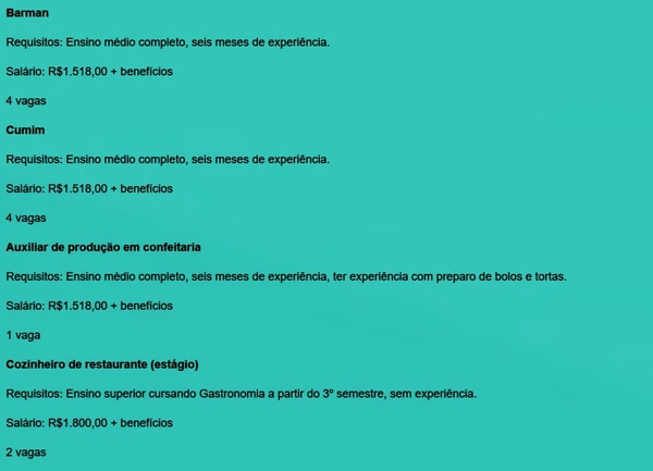 Veja vagas disponíveis por Reprodução