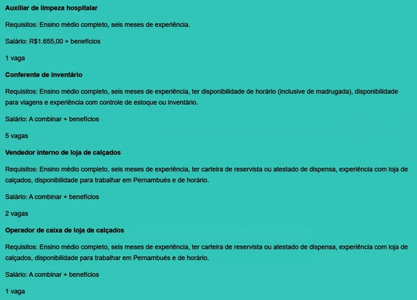 Veja vagas disponíveis por Reprodução