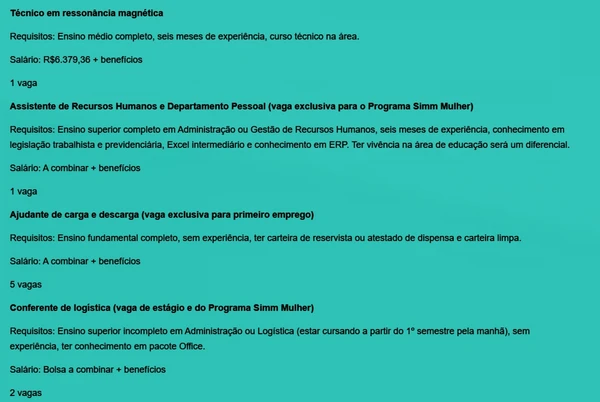 Veja vagas disponíveis por Reprodução