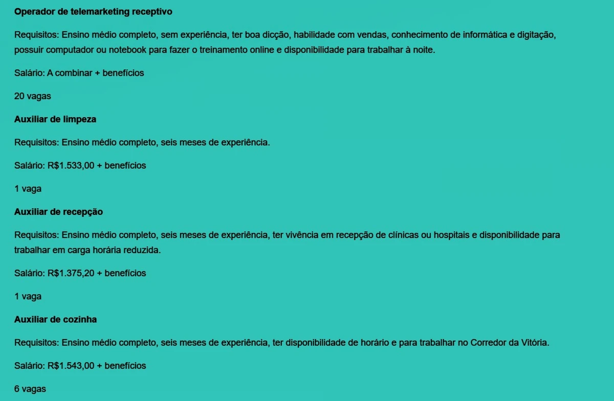 Veja vagas disponíveis por Reprodução