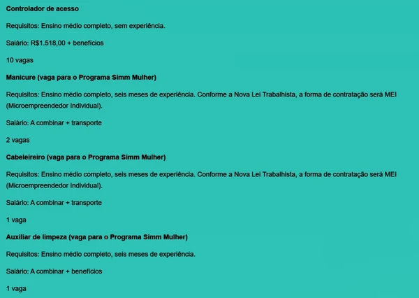 Veja vagas disponíveis por Reprodução