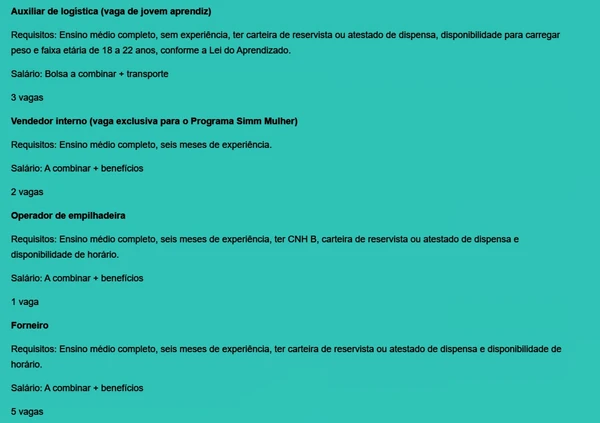 Veja vagas disponíveis por Reprodução