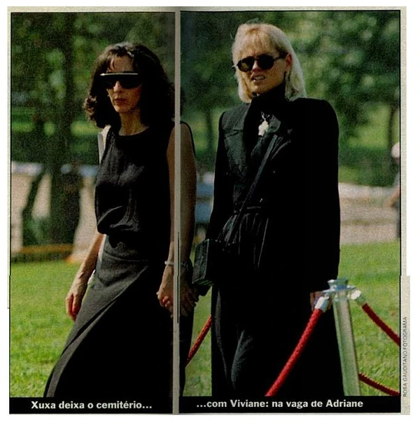 Viviane Senna e Xuxa no velório de Ayrton Senna por Arquivo/Caras/Reprodução