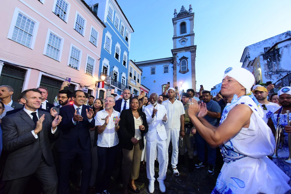 Bruno Reis recebeu o presidente francês Emmanuel Macron em Salvador por Valter Pontes/ Secom PMS