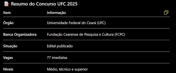 Universidade Federal abre concurso com 77 vagas imediatas e auxílio-alimentação de R$ 1 mil por Captura de tela 
