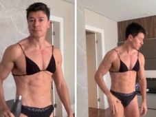 Imagem - VÍDEO: Rodrigo Faro entra na trend e surge de biquíni após treino