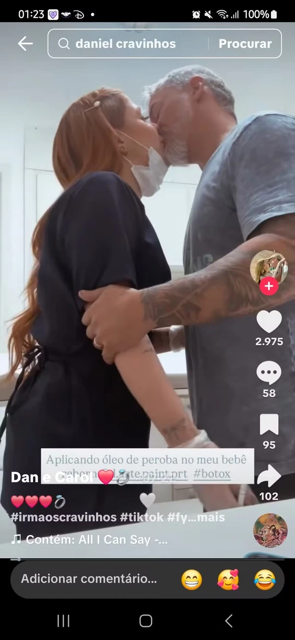 Daniel Cravinhos e a mulher, Carolina Andrade por Reprodução/TikTok