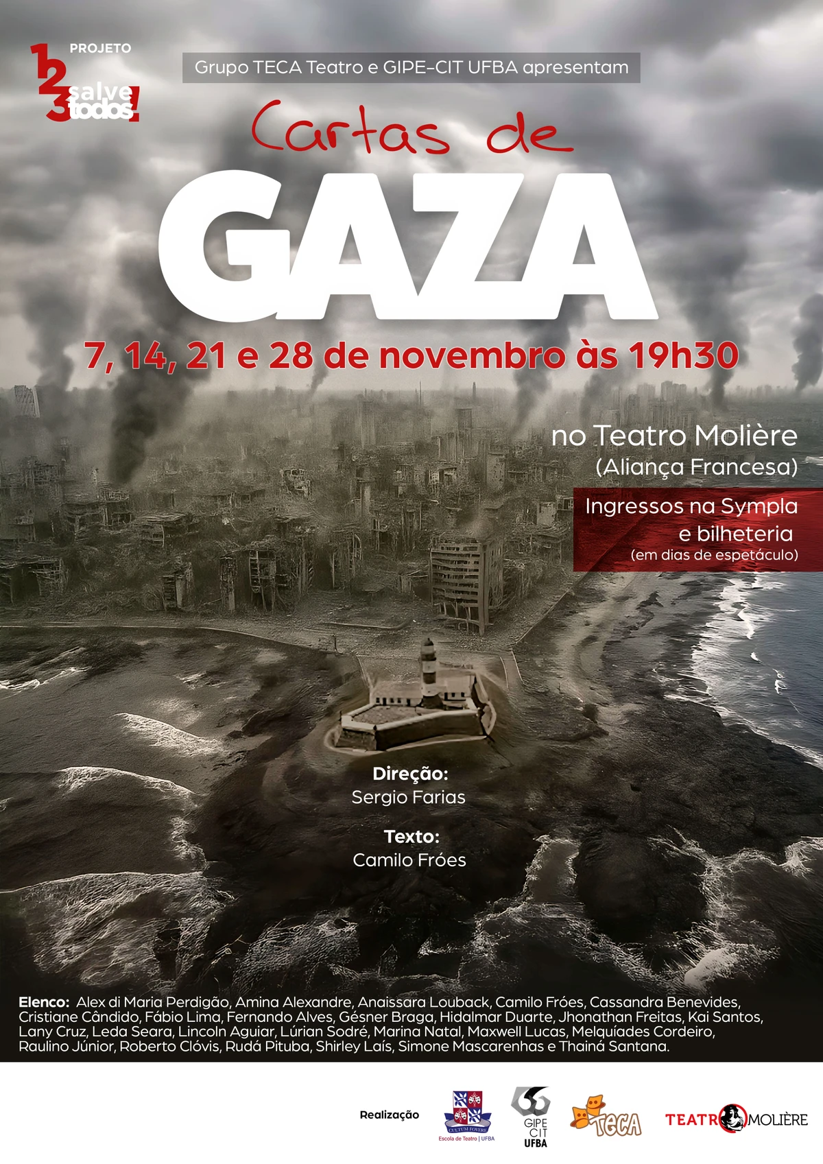 Espetáculo Cartas de Gaza por Lany Cruz