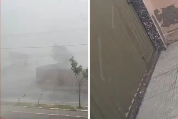 Cidade baiana registra chuva de granizo e tempestade