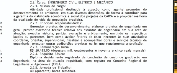 Edital do concurso Caixa 2025  por Captura de tela