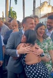 Reprodução por Macron é ovacionado em Salvador