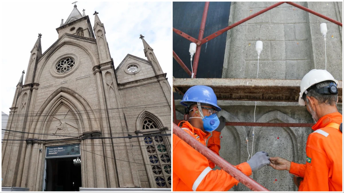 Santuário Senhor dos Passos, em Feira de Santana, está sendo restaurado em processo minucioso