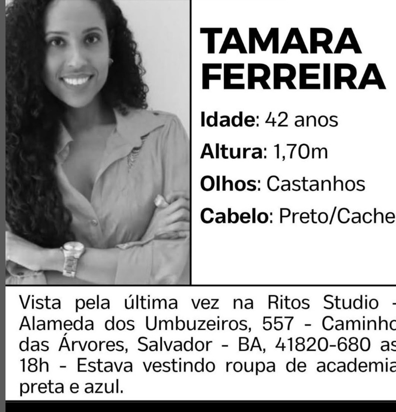 Tâmara Ferreira foi encontrada na sexta (7) por Reprodução/Instagram