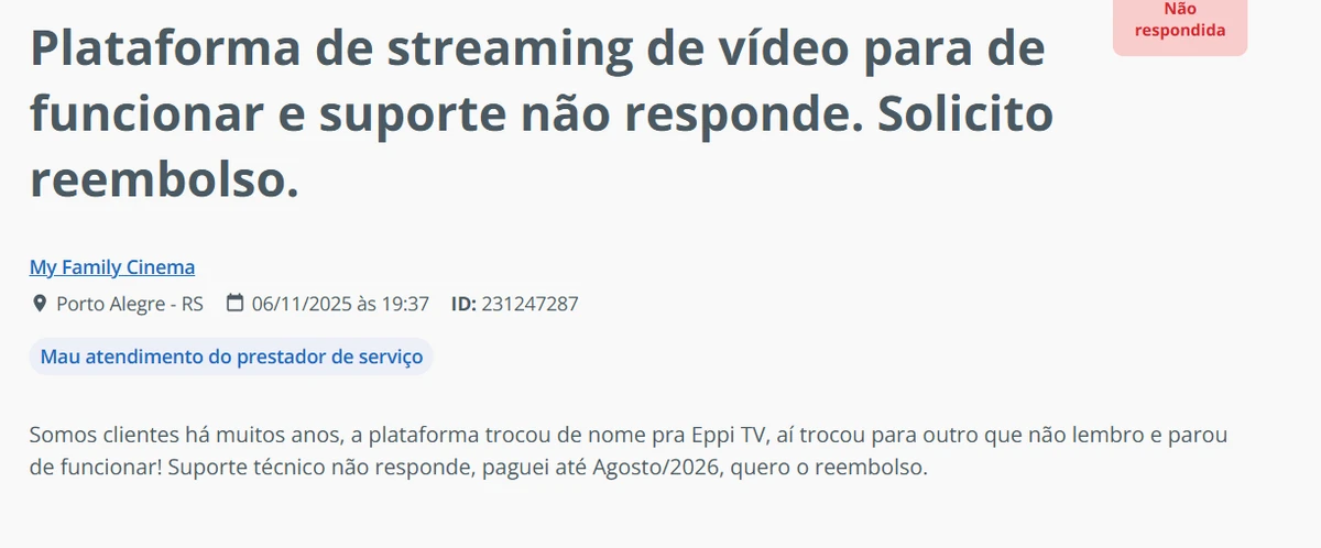 Usuários reclamam após interrupção de serviço pirata por Reprodução