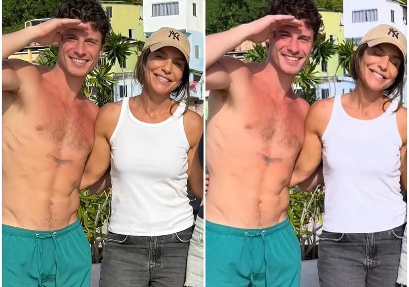 Shawn Mendes e Ivete Sangalo no píer na Baía de Todos-os-Santos por Reprodução/Redes Sociais